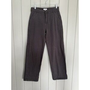 Garage Ellis Slouchy Pants 3 XS Gray Pockets Drawstring Waist High Waist Cotton